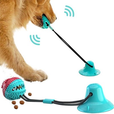 Pet Suction Cup Pull Toy - Food Dispensing Dog Chew Toy & Molar Teeth Cleaner
