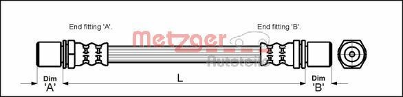Metzger Bremsschlauch 4112214 FüR Toyota-image
