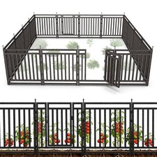 Garden Fence 32in H x 36ft L , 14Panels 2Gates, Durable Outdoor Yard Barrier