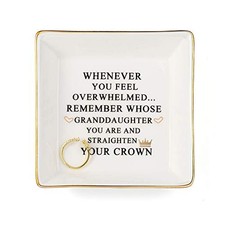 Inspirational Gifts for Granddaughter Marble Ceramic Ring Dish Jewelry