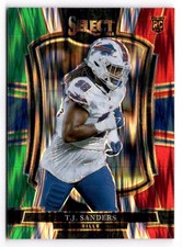 2025 Panini Select - T.J. Sanders #185 Black & Green Shimmer Prizm (RC)