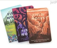 Field Notes National ParksMemo Books - Series B - 3.5" x 5.5" - 48 Pages -3pk