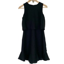 Banana Republic Women's Little Black Dress Sleeveless Overlay Back Cutout Size 4