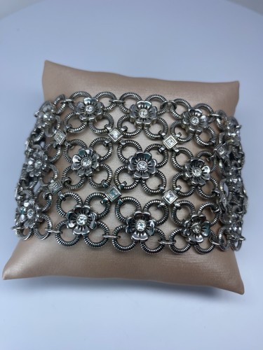 Atemberaubendes Brighton Jeanne d'Arc Silber Kristalle Kettenhemd breites Armband - Bild 2 von 8
