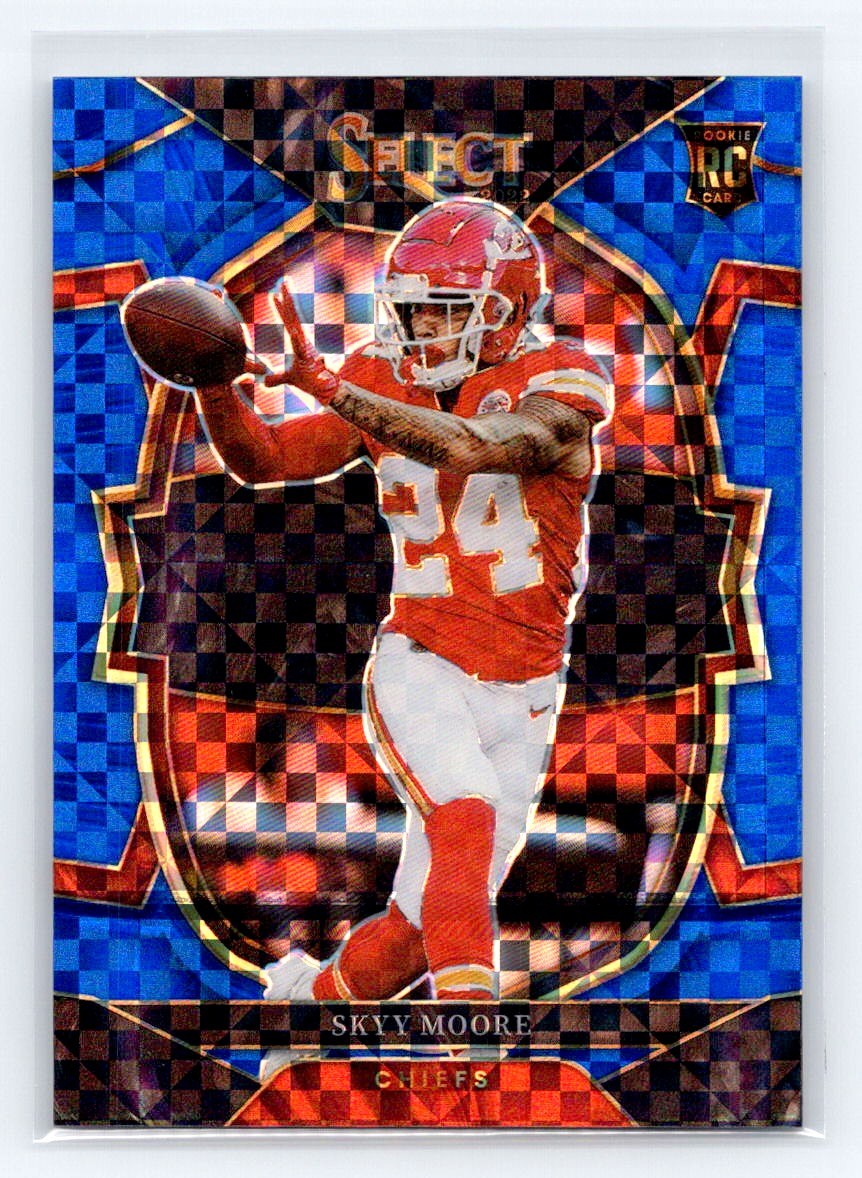 2022 Panini Select #21 Skyy Moore Blue Prizm #/199 RC Kansas City Chiefs