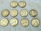 US Washington Silver Quarters  - 1963 to 1964  - 90% Silver - Lot of 10