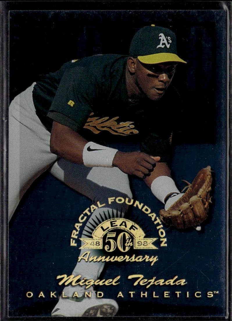 1998 Leaf #186 Miguel Tejada Fractal Foundations #/3999 - Athletics