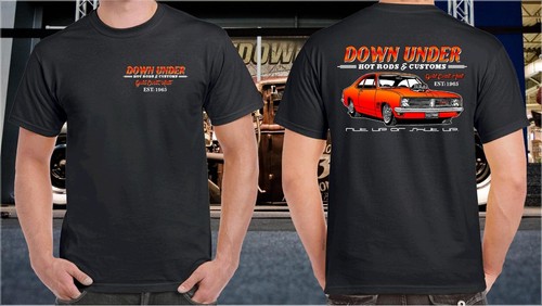 DOWN UNDER GARAGE MONARO HOT ROD T-SHIRT T SHIRT CLOTHING APPAREL ROCKABILLY - Foto 1 di 8