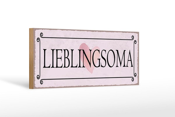 Holzschild Hinweis 27X10 Cm Lieblingsoma Herz Geschenk Deko Schild Wooden Sign-image