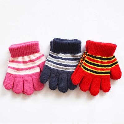 Children's Gloves Winter Three-color Velvet Warm And Cold-proof Gloves