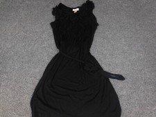Ann Taylor Loft Womens Dress Extra Small Black A-line stretch modal belted