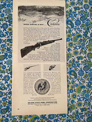 Vintage 1965 Centurion Golden State Arms Corp.Print Ad Hunting