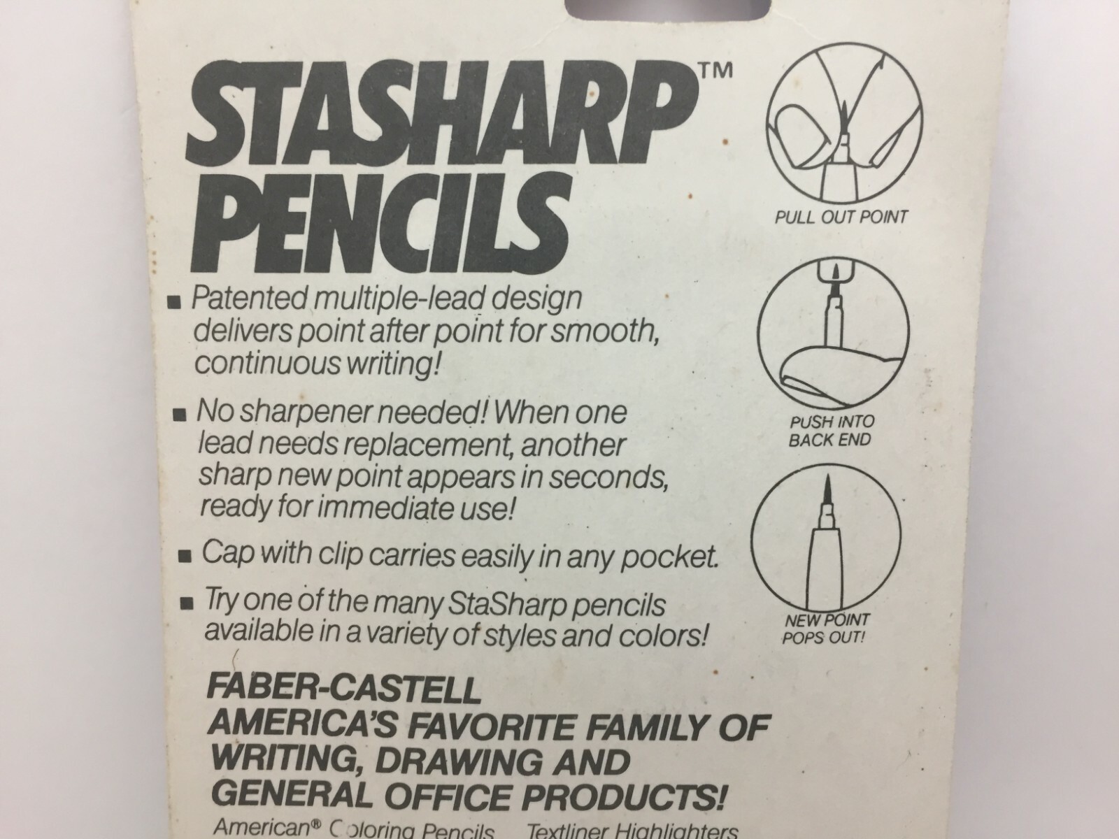Vintage Pencils Faber Castell Stasharp Pencil with Colored Erasers in