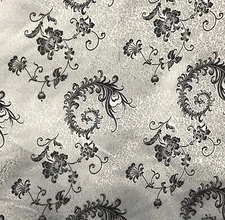 White Black  Dragon Brocade Fabric 54” Width Sold By The   Yard