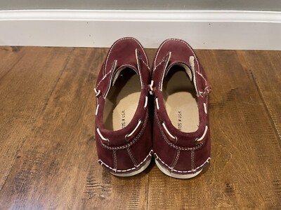 John Varvatos * USA Maroon Suede Laceless Boat Shoes sz 8M John Varvatos USA Burgundy Maroon Suede Preppy Laceless Boat  main image 3