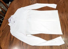 Ego7, New, long sleeve quarter zip mesh show shirt, white, IT-46 (~USA 10) $169