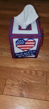PATRIOTIC HEARTS HANDMADE TISSUE BOX COVER