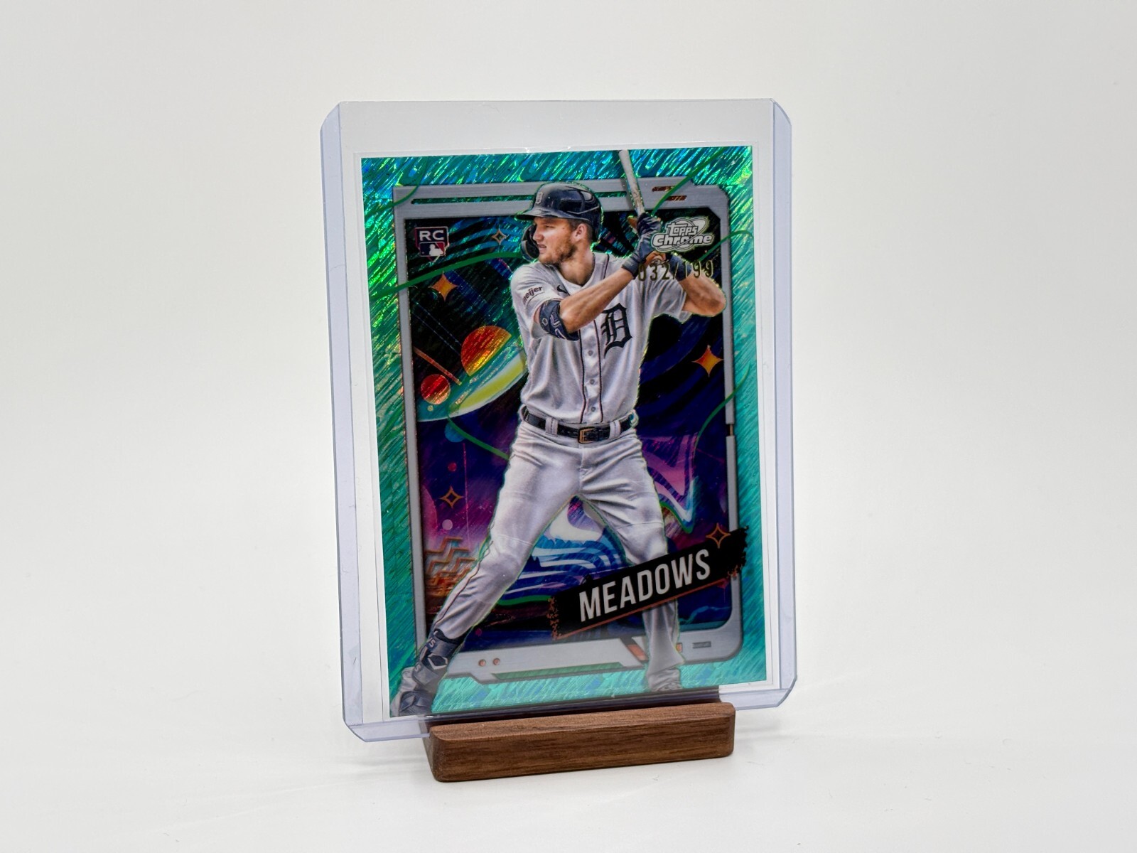 2024 Topps Cosmic Chrome Aqua Refractors 032/199 - Parker Meadows RC