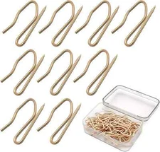 60 Pack Curtain Pins Hooks, Curtain Pleat Hooks, Pins Stainless Steel Pin-On Hoo