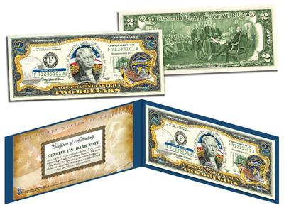 NEBRASKA Statehood $2 Two-Dollar Colorized U.S. Bill NE State *Legal Tender*