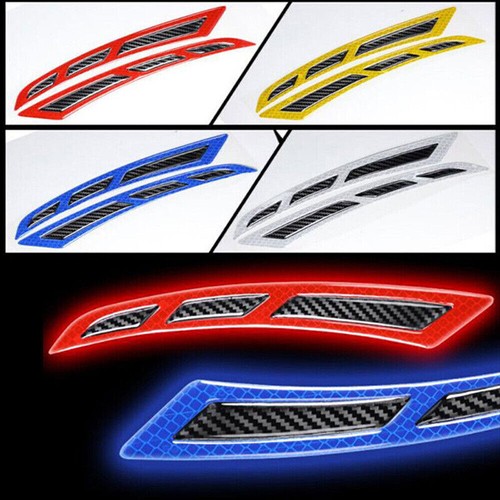 Carbon Fiber Reflective Sticker Car Hood Bumper Door Body Guard Warning Decal - Picture 4 of 12