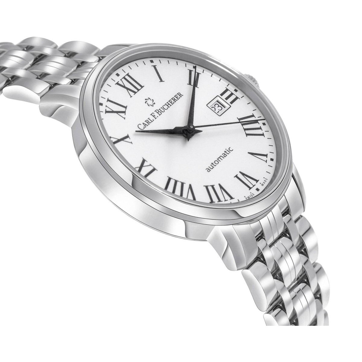 カマンベール Carl Bucherer Men's Watch Adamavi White Dial Silver Bracelet