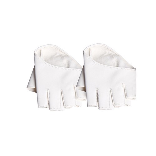 Fashion Women Punk Leather Gloves Half Finger Fingerless Dance Motorcycle Gloves - Picture 4 of 20