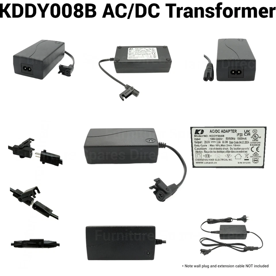 Quality KDDY008B AC/DC 2.0A 29VTransformer Power Adapter For Recliner Chair/Sofa - image 3 of 4