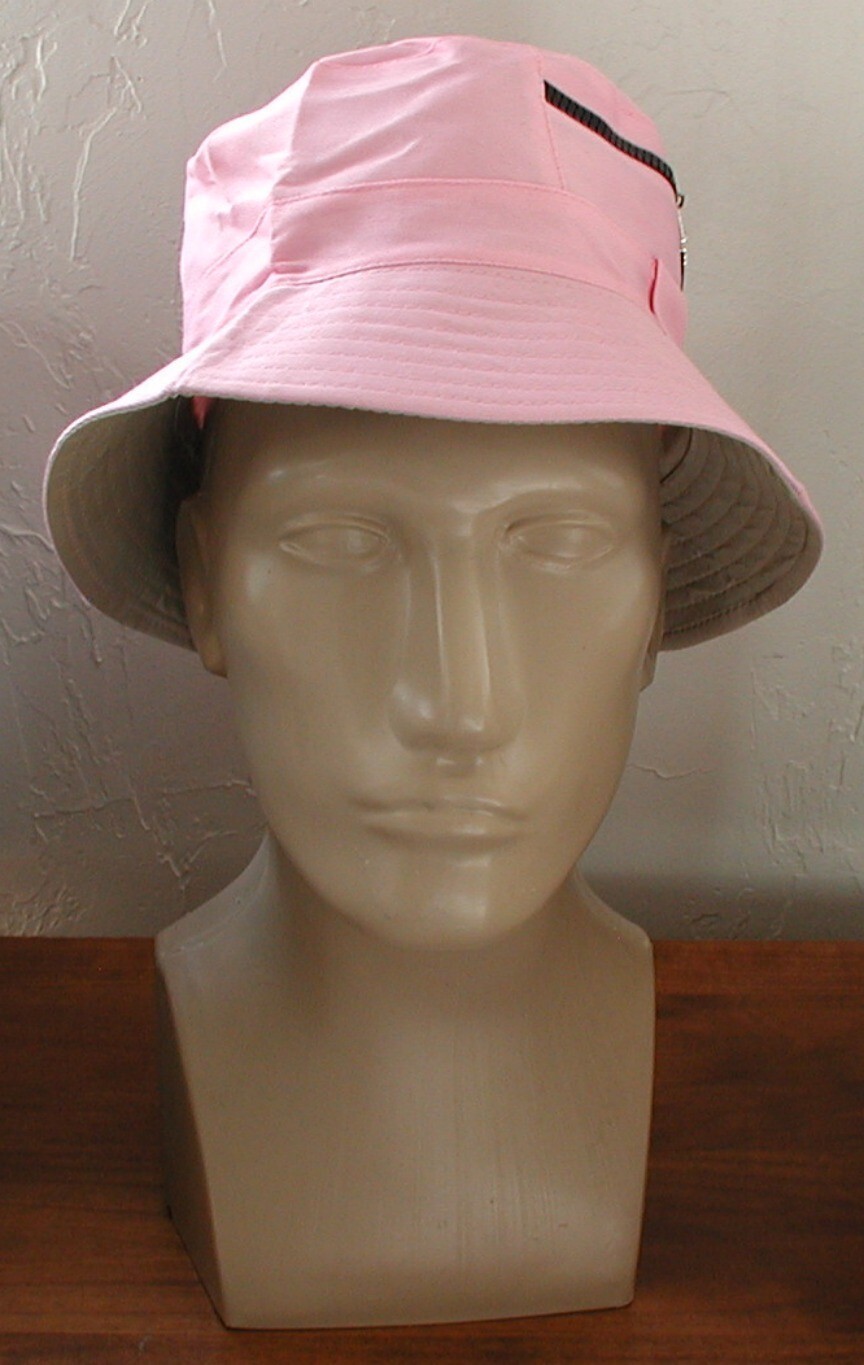 Reversible Pink & Light Purple Bucket Hat with Zipper Pouch-image