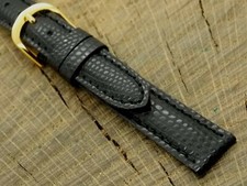 Hadley Roma Vintage NOS Unused 14mm Watch Band Lizard Grain w Gold Tone Buckle
