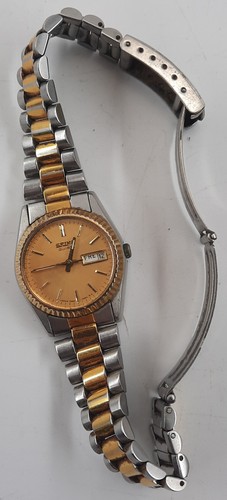 Seiko Ladies Watch Gold Silver Tone 311275 Quartz Time and Day/Date No ...
