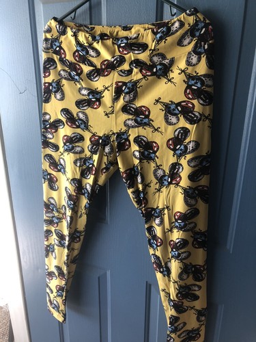 LuLaRoe Leggings TC Yellow With Blue 