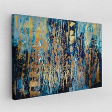 Quadro su tela poster vetro acrilico pop art oro blu arte moderna quadro astratto