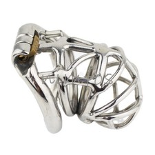 Latest Stainless Steel Design Male Chastity Cage Device with Curve Ring Lock