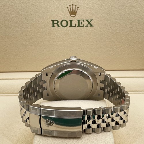 Rolex Datejust 41 Liscio Lunetta Wimbledon Jubilee 126300 Completo Unworn - Picture 9 of 9
