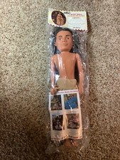 Vintage 1995 FIBRE CRAFT 15-Inch Native American CHIEF DOLL w/Beading Kit NIP