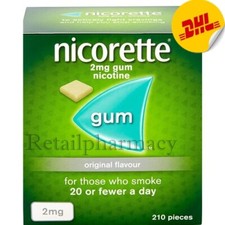 3 Packs of Nicorette Original 2Mg Gum 210's  New Packing - Expiry 2027