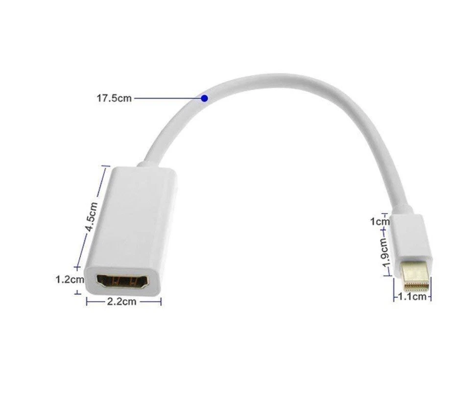 Mini DisplayPort MDP to HDMI Female Cable Adapter HD For Apple MacBook Pro Air - Image 4 of 4
