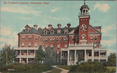Postcard St Vincent's Hospital Worcester MA 