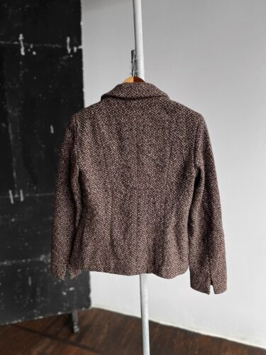 Weekend Max Mara Womens Premium Tweed Wool Rich Blend Collared Short Coat Jacket - Picture 3 of 7
