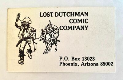 Vintage Business Card Lost Dutchman Comic Company Book Gold Miner Phoenix AZ USA