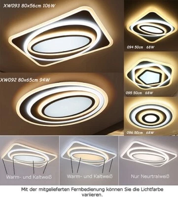 EUROTON DISPLAY LED Deckenleuchte XW09X Lampe Fernbedienung Lichtfarbe/Helligkeit einstellbar A