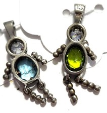 Sterling Silver Kid Charms Birthstone-Inspired Gem Accents Lot 2 boys 2 girls