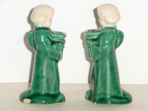 05B28 LOT DE DEUX BOUGEOIRS TABLE FÊTE DE NOEL ANGES ANGELOTS BARBOTINE 1950 - Photo 3 sur 7