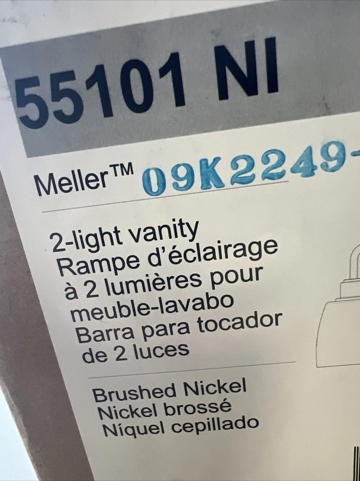 Meller 15.25 in. 2-Light Brushed Nickel Bathroom Vanity Light Clear Glass (OB) - Image 2 of 4