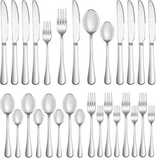 20 Piece Silverware Set Service for 4,Premium Stainless 20 Pieces, Silver 
