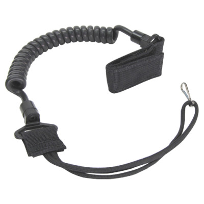 Condor Pistol Lanyard Flexible Coiled Wire Weapon Safety Pals MOLLE Strap Black