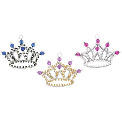 BEADWORX KEYRING BEAD WORK GRASS ROOTS GLASS BEADS PRINCESS CROWN