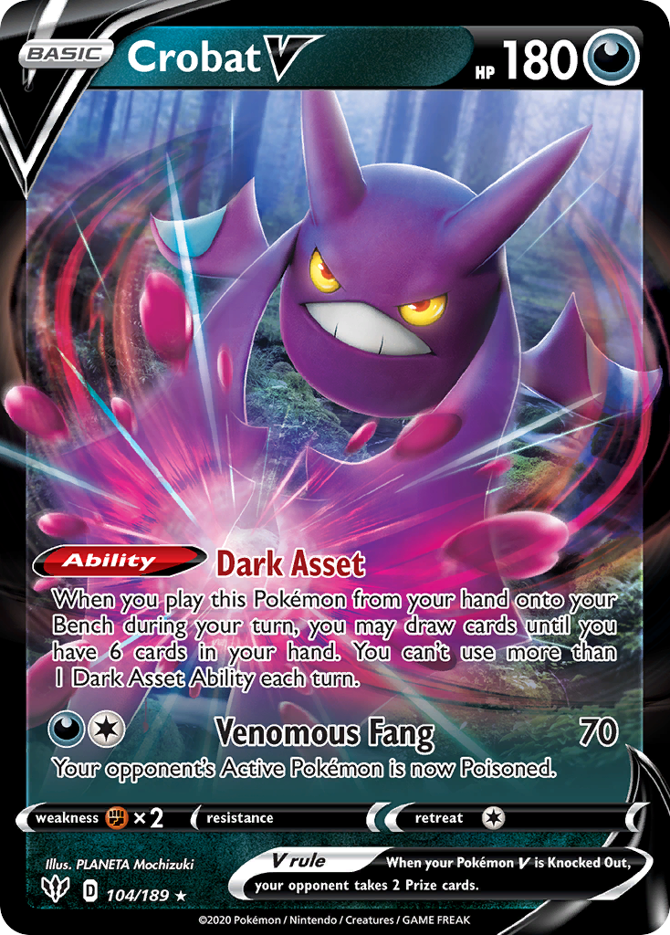 Crobat V 104/189 Rare Holo V | Darkness Ablaze | Pokemon Card | eBay