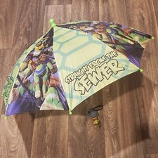2015 NICKELODEON TMNT Ninja Turtle Umbrella Straight From The Sewer Works Great